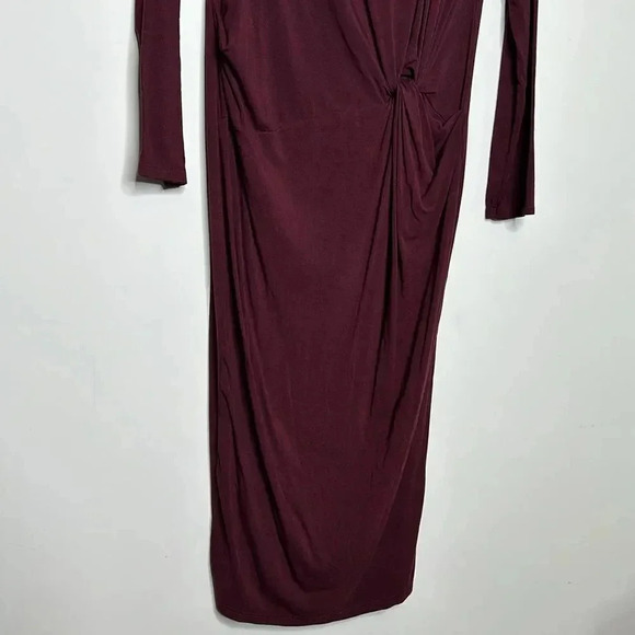 Top Shop Burgundy Side Knot Dress - Picture 4 of 10
